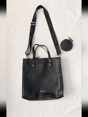 Nine West Black Handbag with Logo Strap Came With Small Coin purse.